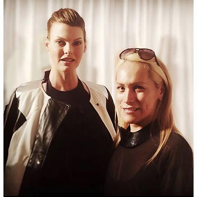 Linda Evangelista and Jerry Lopez